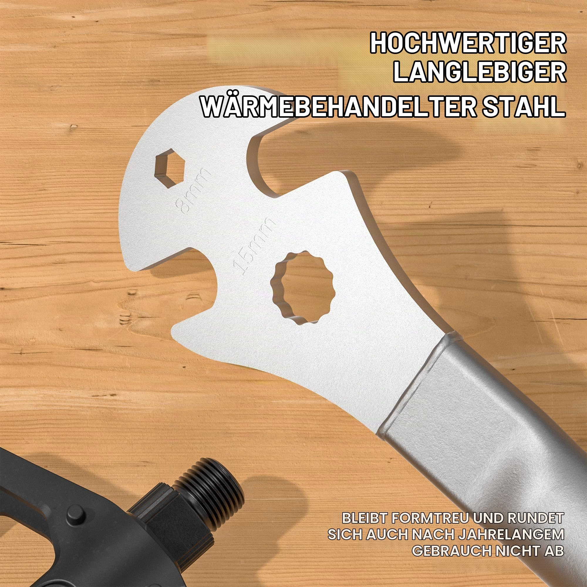 GEWAGE Pedalschlüssel – Fahrradpedalschlüssel mit 352mm Griff, Professionelles Werkzeug für Fahrradpedale, Geeignet für MTB/Rennrad Pedale entfernen 