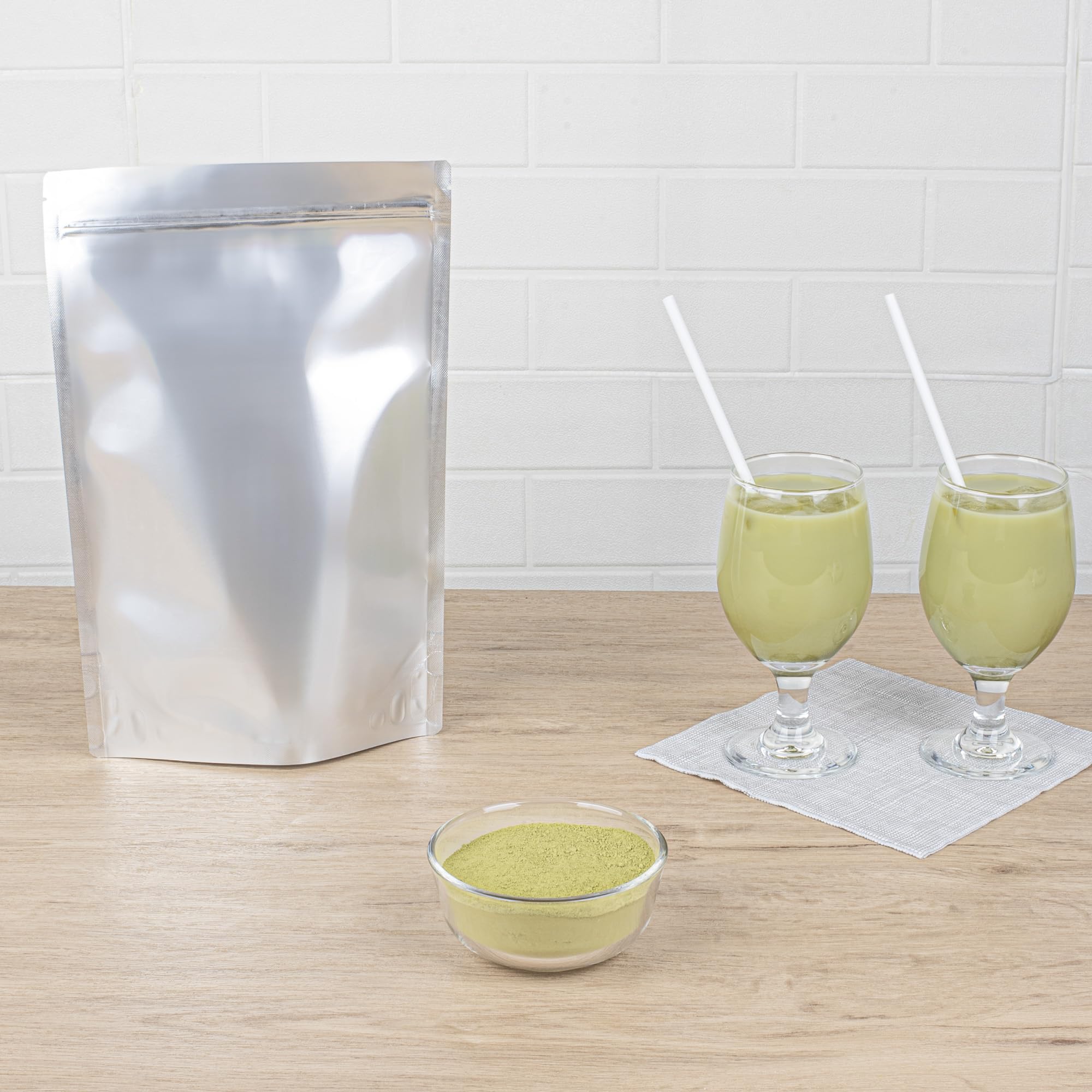 Restaurantware-Tea Tek 35 Ounce Powder Mixes 10 Resealable Powder Mixes For Beverages - Matcha Green Tea Flavoured Vaccum-Sealed — view 3