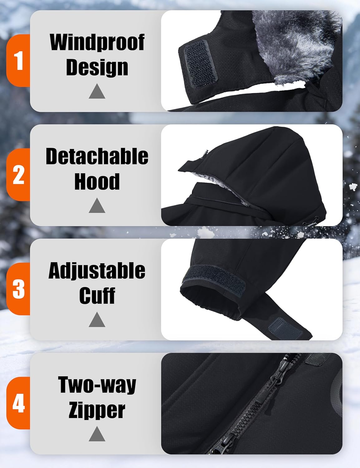 MAGCOMSEN Women's Ski Jacket Waterproof Insulated Warm Winter Coat Thermal Windproof Snow Jacket Fleece Lined Raincoat