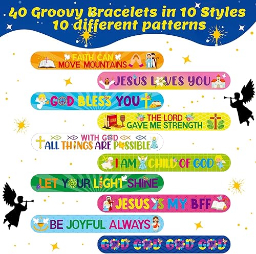 Miniatura 8 de 40 pulseras cristianas religiosas con versículos bíblicos para niños, Jesús te ama, pulseras inspiradoras motivacionales cristianas, suministros