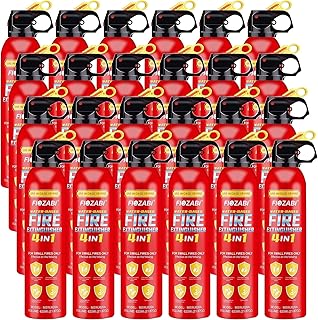 FIOZABI Portable Fire Extinguisher Spray With Bracket Can Prevent Re-Ignition,Best Suitable for The House/Car/Truck/Boat/Kitchen/Home Water-Based Fire Extinguishers Fire Type A/B/C/K 620ml (24pcs)