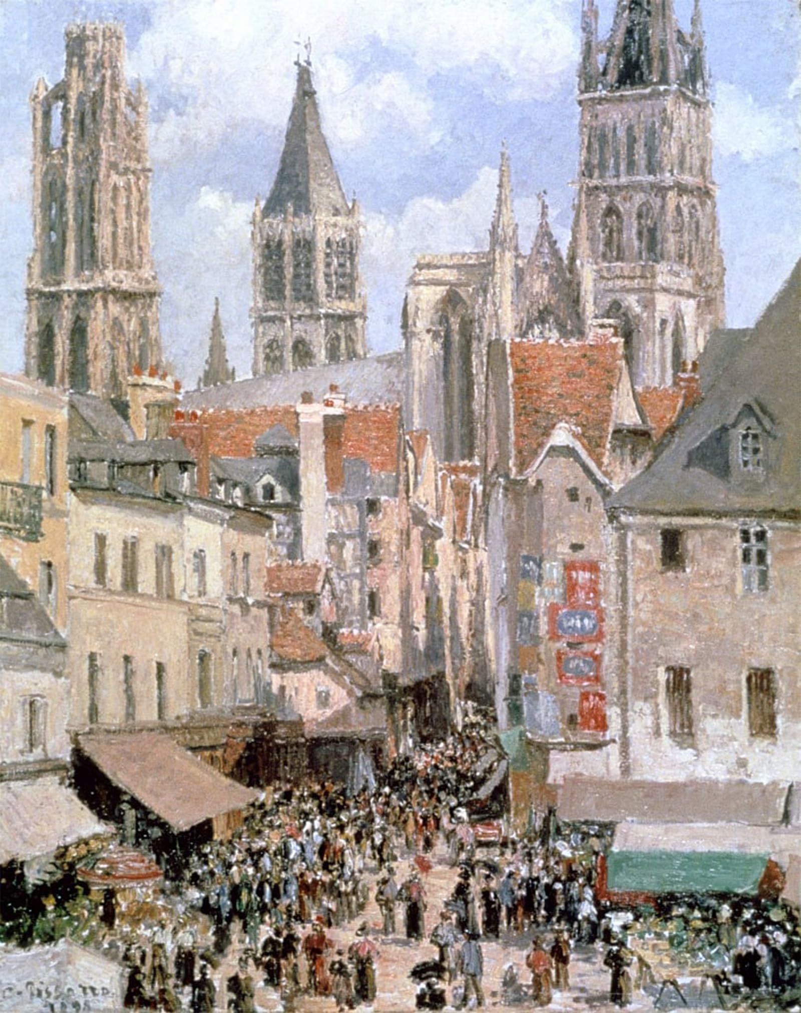 SERENDIPITP Retro Picture Poster Wall Art Pictures Painting Levine and Walk Rouen by Camille Jacob Pissarro Wall Art Canvas Print for Wall Decor 60x90cm