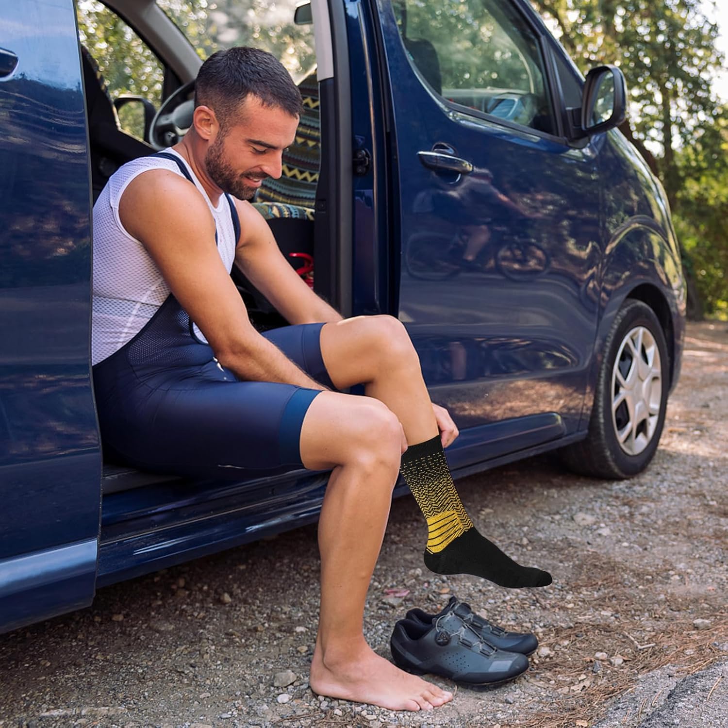 5 Pairs Basketball Socks Cushioned Athletic Crew Socks for Men Youth Adult Soccer Outdoor Football Running - Image 3