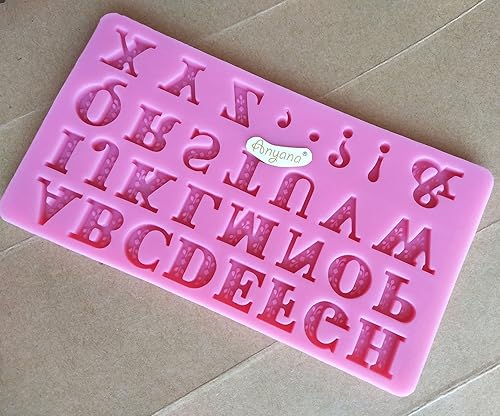 Miniatura 9 de Anyana Mini letras alfabeto coma exclamación marca molde de silicona molde de fondant para herramienta de pasta de goma, suministros de pasta de