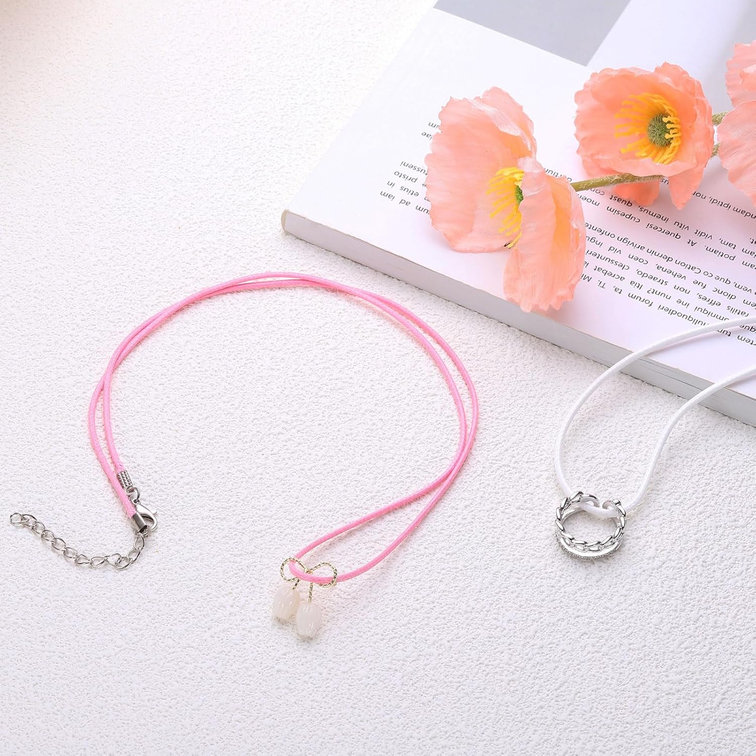 HARFINGTON 20Pcs Waxed Necklace Cord Bulk Brown 2mm Dia 24" Necklace String Rope with Chain Clasp for Pendants Bracelets Jewelry Making Supplies Accessories - Image 5