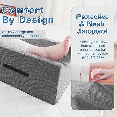 Miniatura 5 de Almohada de pierna en forma de U con espuma viscoelástica y funda lavable extraíble, almohada de elevación de piernas después de cirugía, rodilla,