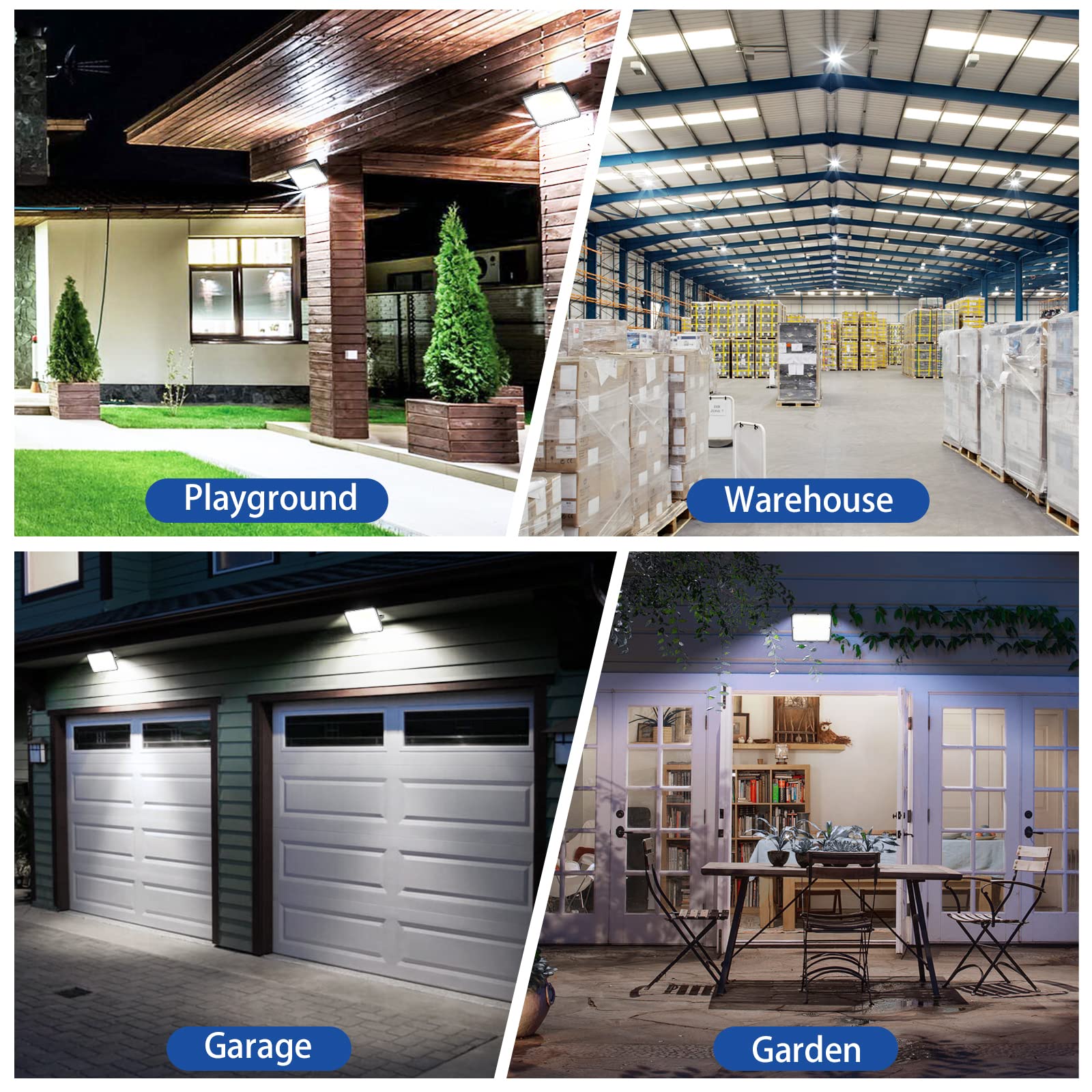 300 W LED-Projektor für den Außenbereich, 2 Stück, LED-Außenstrahler, wasserdicht, IP67, 30.000 lm, 7000 K, Halogen-LED, für den Außenbereich, für Terrasse, Garten, Hof