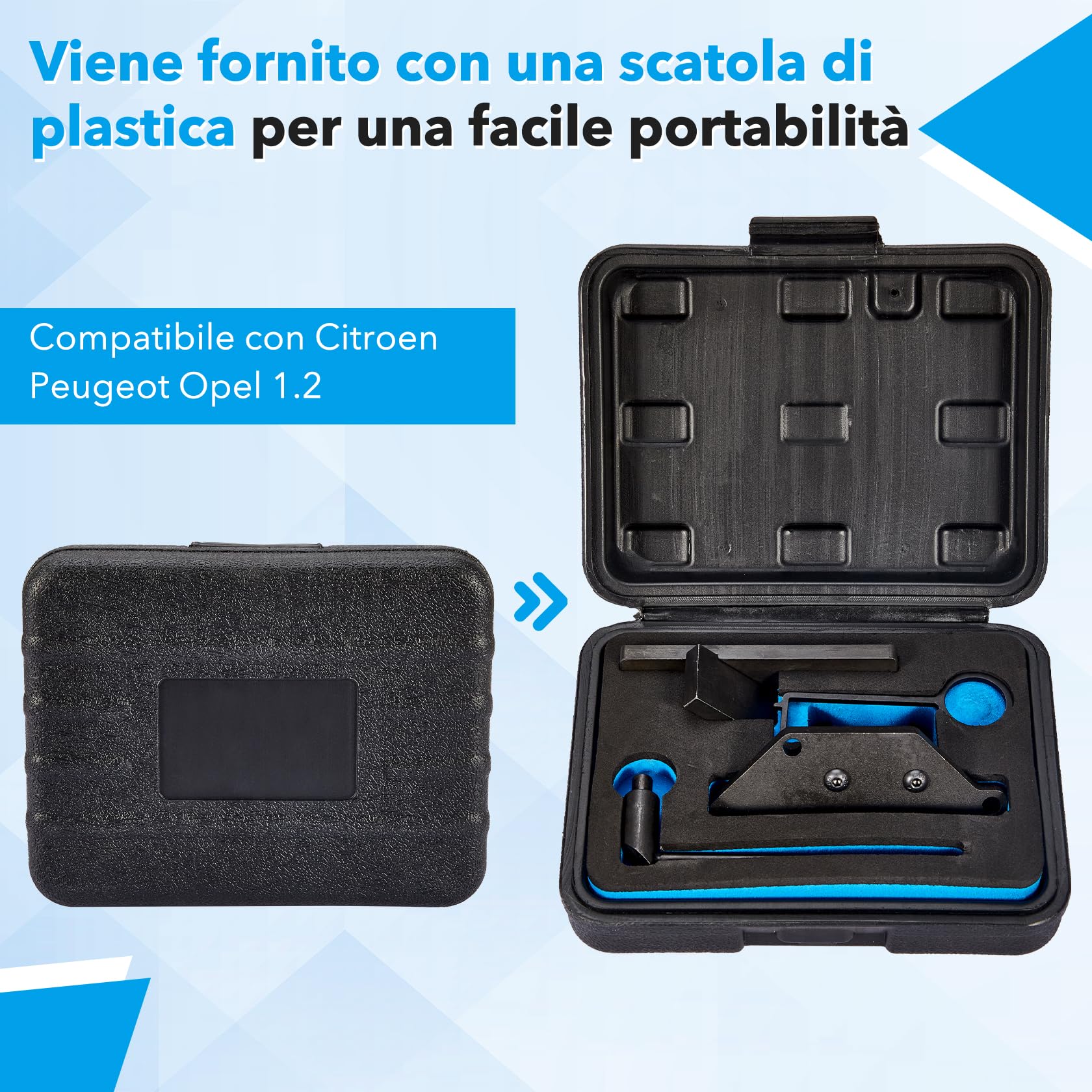 CarBole Kit di Attrezzi per la Messa in Fase del Motore 1.2 GDI PureTech Strumento di Allineamento dei Camme per Motori per Modelli Citroën,Peugeot e Opel,OEM:0109-2B,J-0109-2C,J-0109-2D
