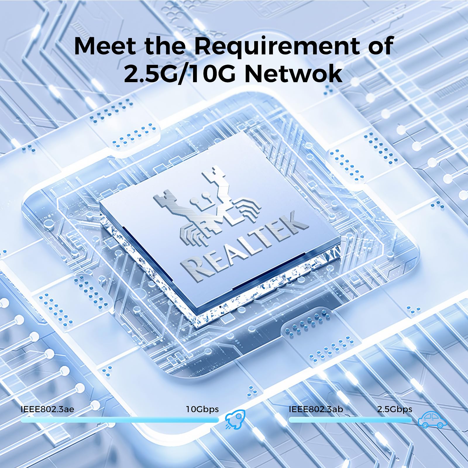 Przełącznik 2,5 G, 9 portów, z 8 portami 2,5 GB i gniazdem SFP 1x10G, funkcja VLAN, Ethernet, przełącznik sieciowy Gigabit, pojemność 60 Gb/s, rozdzielacz | Plug & Play | Metalowa konstrukcja