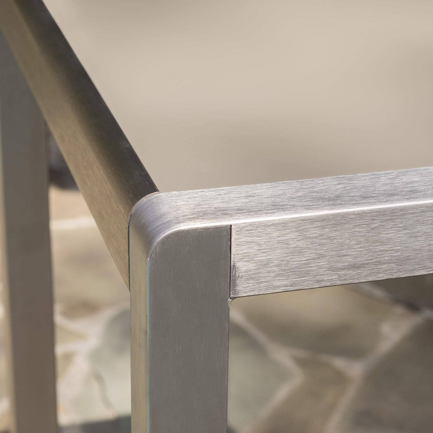 Christopher Knight Home Cape Coral Outdoor Aluminum Bar Table with Glass Top, Grey : Patio, Lawn & Garden