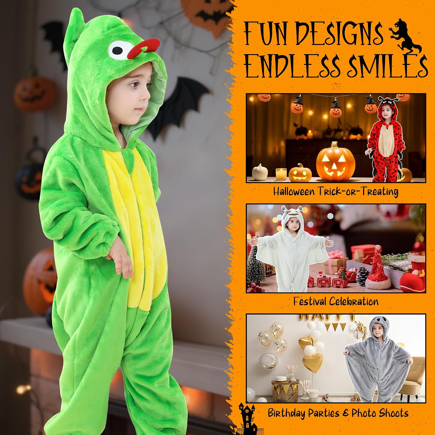 MICHLEY Baby Animal Costume for Kids Christmas Halloween Outfit One-Piece