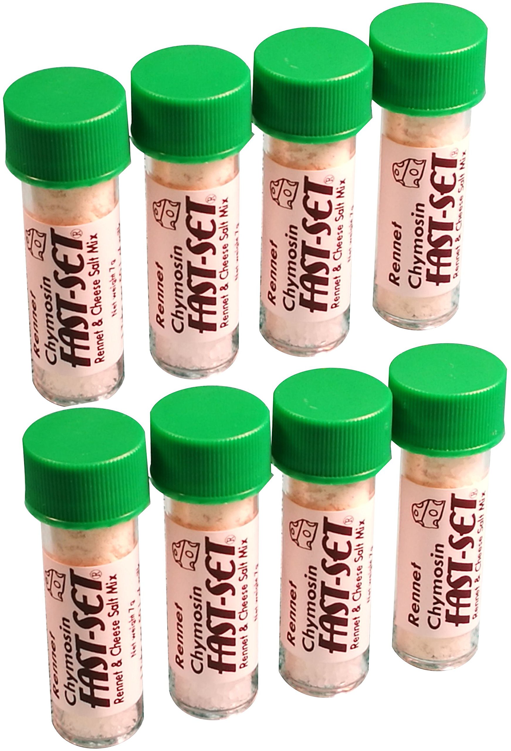 FAST-SET 8 X Rennet Chymosin 7 grams Mix Rennin Cheese salt & Coagulant Tub