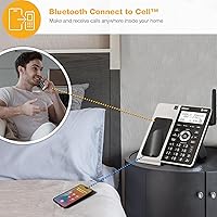 Vista 3 de AT&T BL3107-4 Teléfono doméstico inalámbrico DECT 6.0 de 4 teléfonos con Bluetooth, sistema de contestación, bloqueo de llamadas inteligente, rango