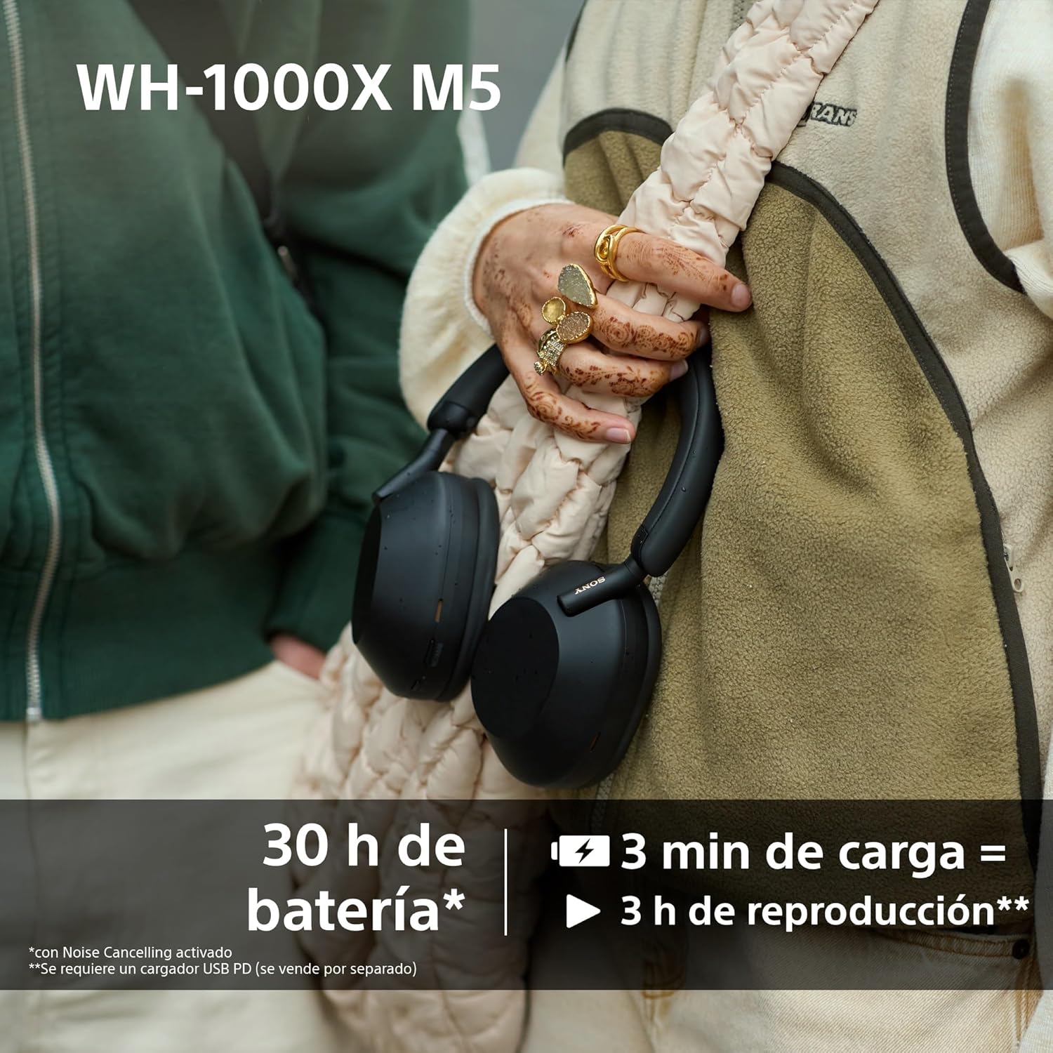 Sony WH-1000XM5 Noise Cancelling, Auriculares de diadema Bluetooth, Llamadas cristalinas, Hi-Res, 360 Reality Audio, 30 h de batería, Carga rápida, Incluye Funda rígida, iOS, Android – Negro 7