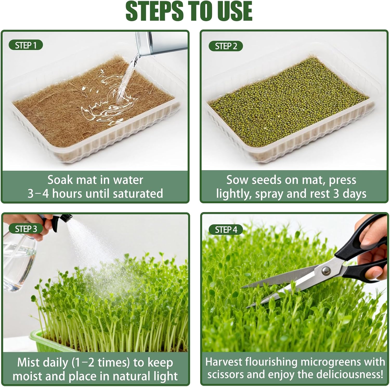 1 Roll 10" x 20ft Microgreen Growing Mat, Jute Fiber Grow Mats, Organic Hydroponic Pads, Microgreens Growing Kit for Germination Trays, Wheatgrass Sprouts Microgreen, Seed Starter