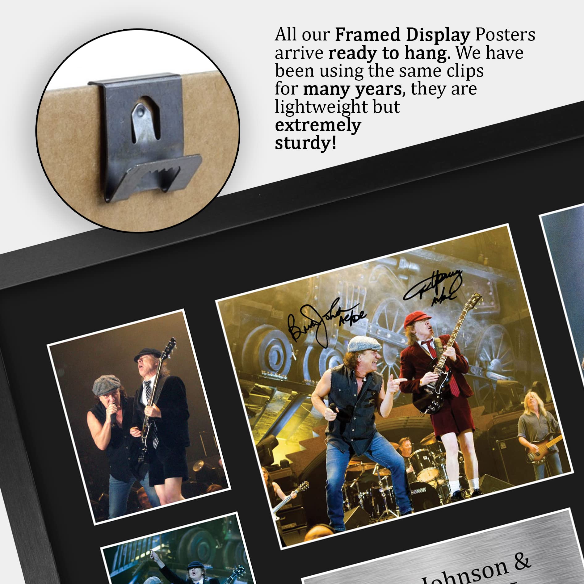 HWC Trading - Quadro Con Autografi Stampati Di Brian Johnson E Angus Young (AC/DC) - Formato A3 Incorniciato, Regalo Per Fan Di Musica Rock - 2