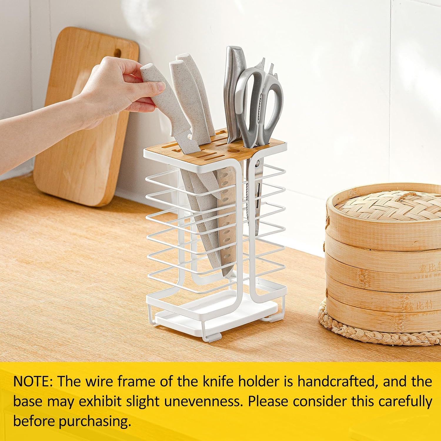 Poeland Knife Block Kitchen Knife Holder Storage Organizer