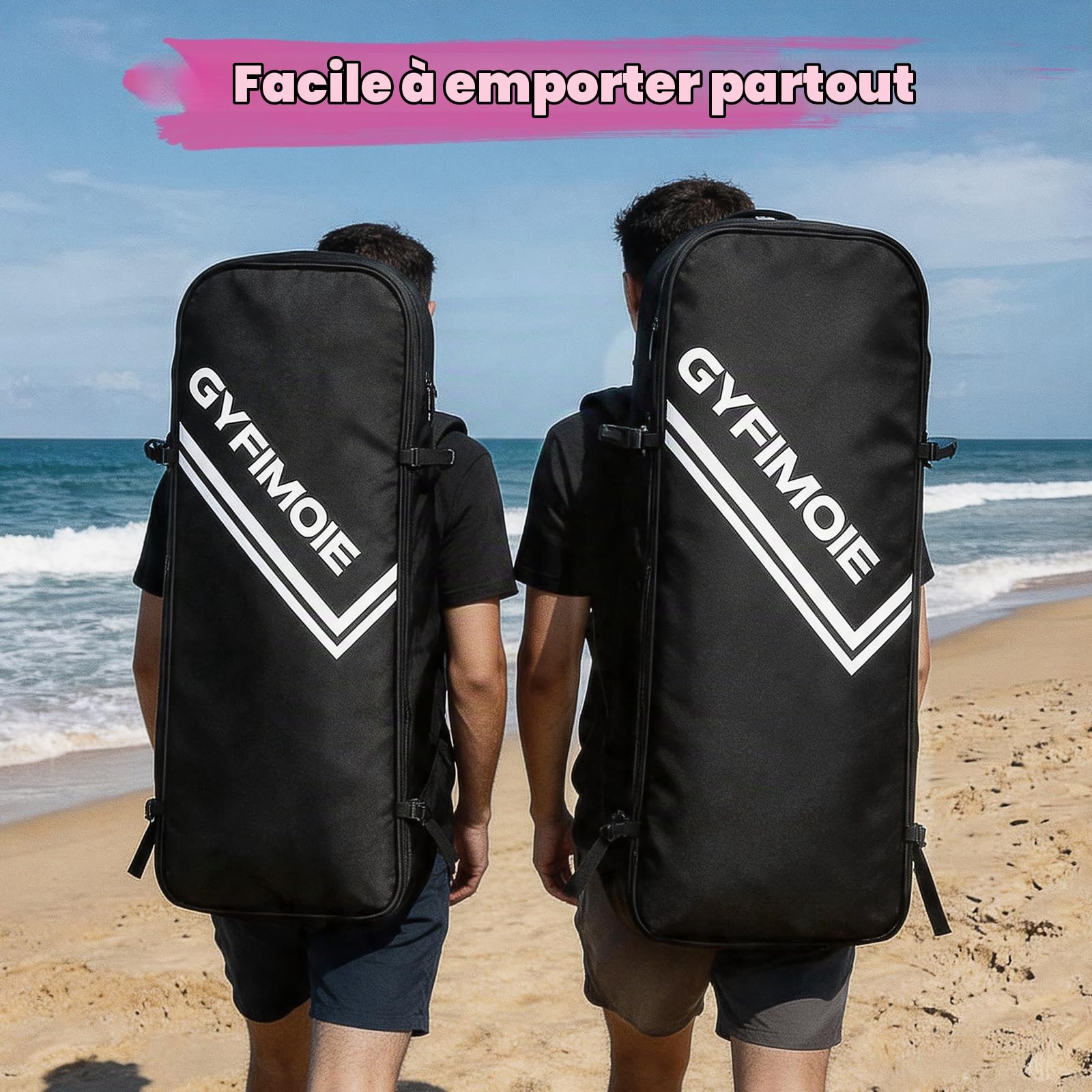 Gyfimoie Planche de stand up paddle de qualité supérieure - 325 cm - Gonflable - Avec support de caméra universel - Accessoires complets - Pagaie réglable - Pour débutants et confirmés