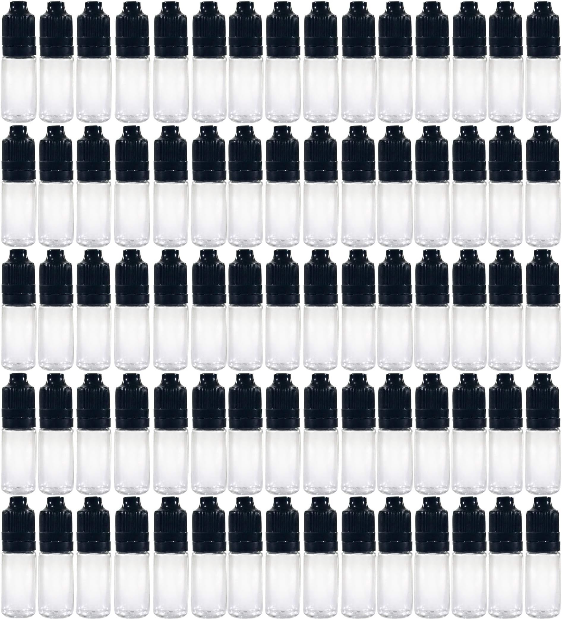 vexson 100 x 10 ml PET Dropper Bottles with Tamper Evident Seal DIY e juice empty plastic bottles