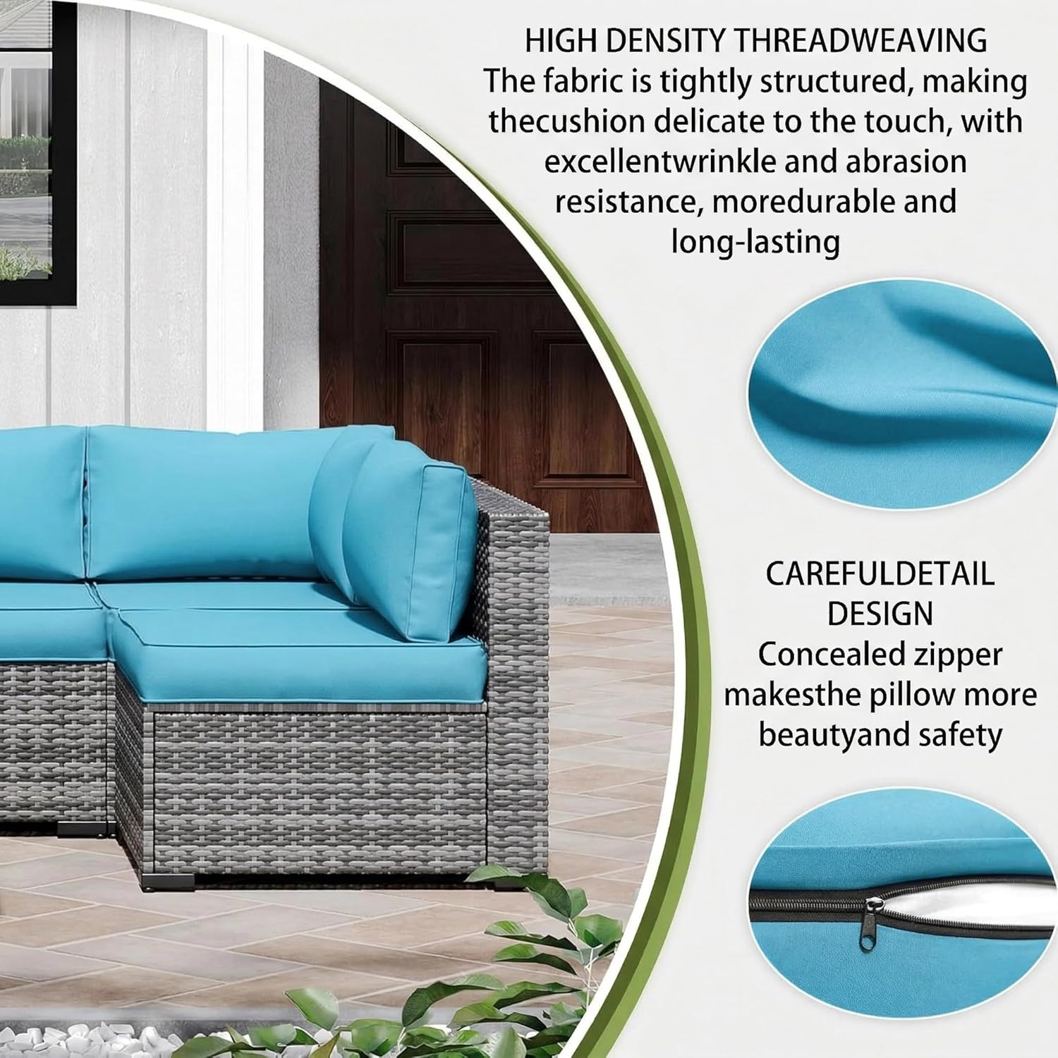 Premium Fade-Resistant Patio Cushion Covers & Outdoor Furniture Cushion Covers – Waterproof, Tear-Resistant, All-Weather, Soft & Comfortable, Perfect for Patio, Garden & Balcony Seating