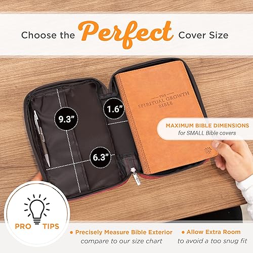 Miniatura 47 de Funda de lona para hombres y mujeres con cremallera para Biblia o libro con asa. Azul marino/Be Still