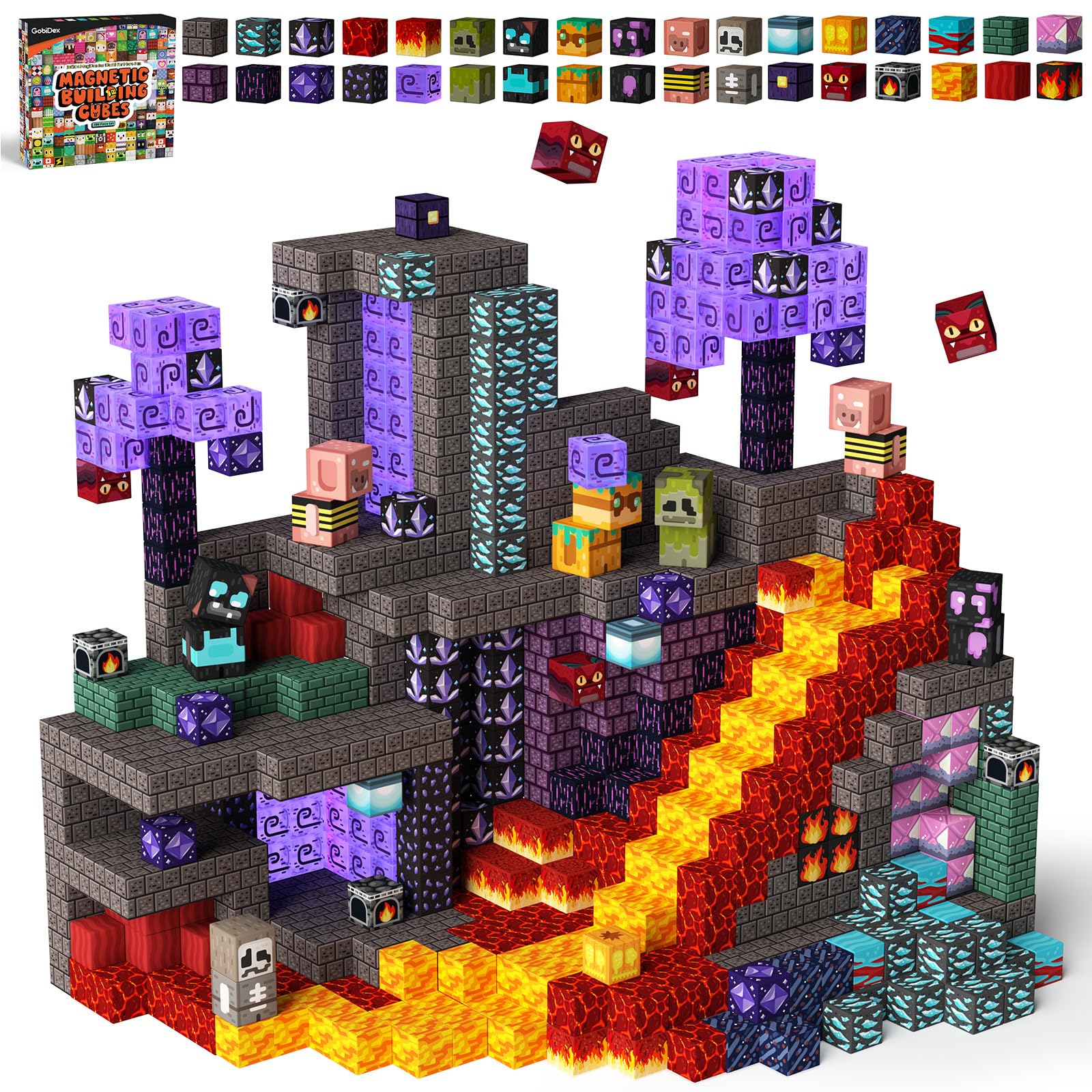 GobiDex Blocchi Magnetici 200 Pezzi Giocattoli di Costruzione per Bambini da 3 Anni in su Gioco Educativo MagWonder con Magneti Regalo Sensoriale per Bambini e Bambine Compleanno