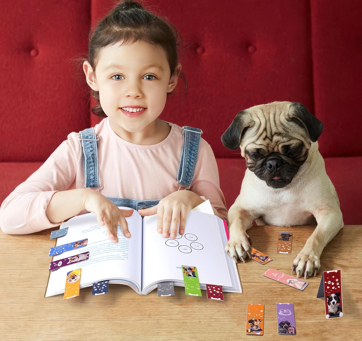 ABSOFINE 15PCS Magnetic Bookmarks, 3.1" Cute Dogs Large Size Magnetic Page Clips Bookmark, 15 Designs Pet Dogs Waterproof Sturdy Bookmarks for Kids Women Book Lovers - Image 6