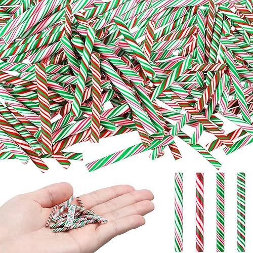 Miniatura 31 de Giegxin 60 piezas de dulces de Navidad para manualidades, decoración de dulces falsos de plástico, adornos de menta arcoíris para colgar