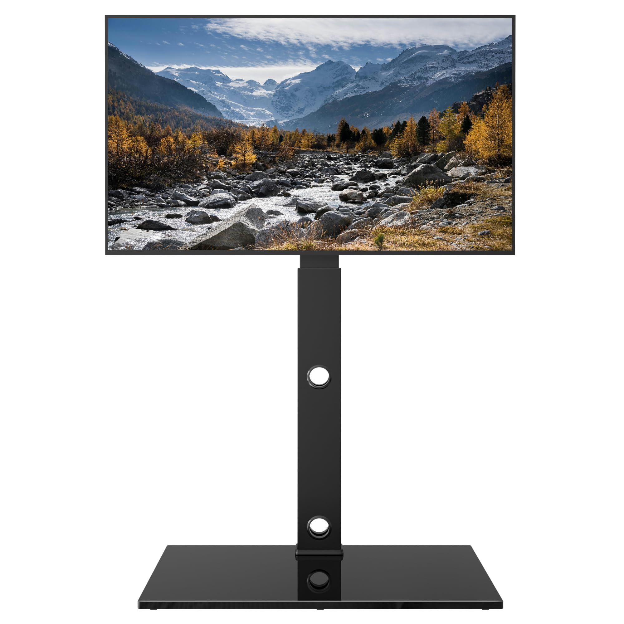 BONTEC Supporto da pavimento per TV da 30-70 pollici a LED LCD OLED al plasma piatto curvo, altezza regolabile alto TV Stand con staffe fino a 40kg, Max VESA 600x400mm.