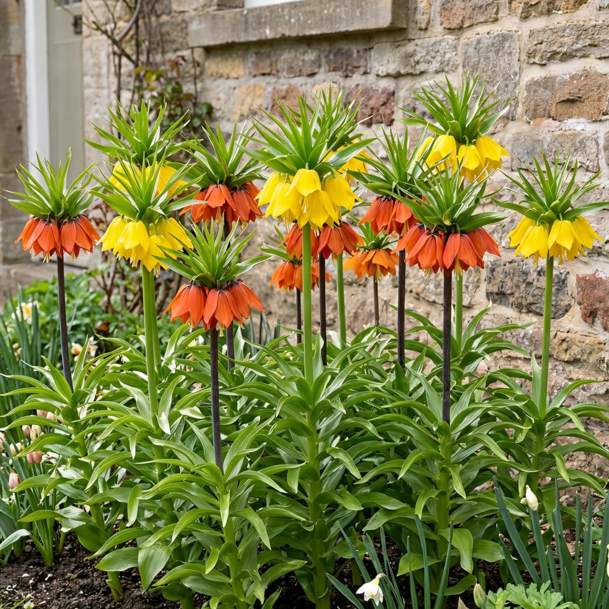 Fritillaires Couronne Impériale - 6 Bulbes - Bulbes de Fritillaires | Vivaces & Résistantes, Plantes de Hollande, Mélange Coloré (pas de graines, pas artificiel)