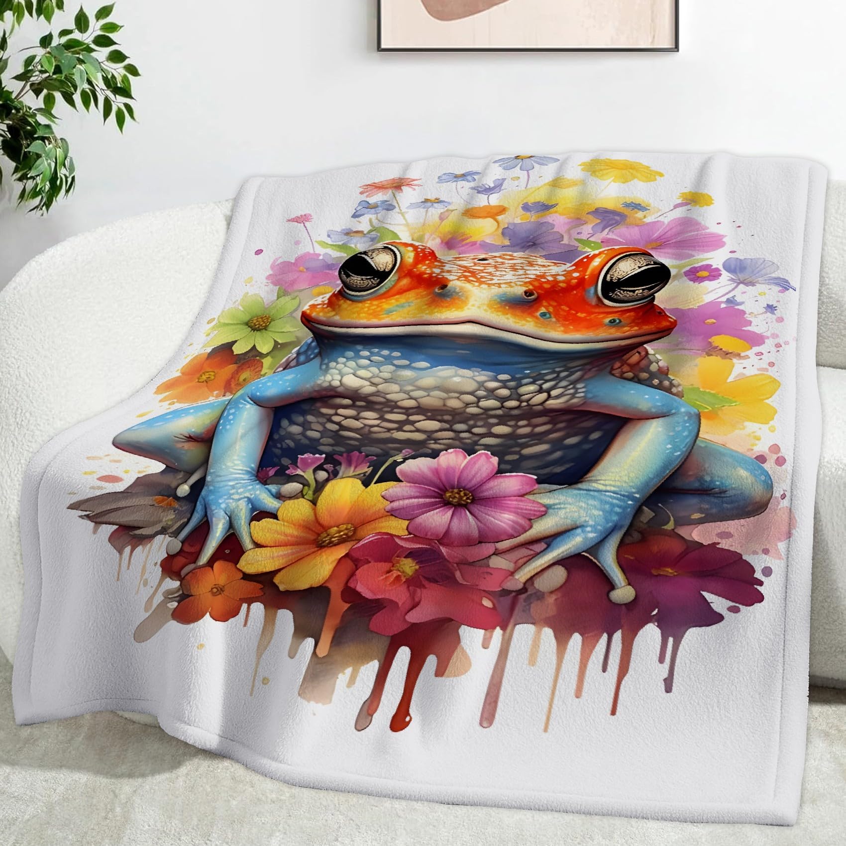 Couverture grenouille flanelle haut de gamme au fini microfibre luxueux