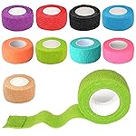 Gondiane 9 Pack 1 x 5 Yards Self Adhesive Bandage Wrap Self Stick Wrap for Ankle, Wrist, Finger, Sports, Breathable Cohesive Vet Tape for Pets (Multi Colors)