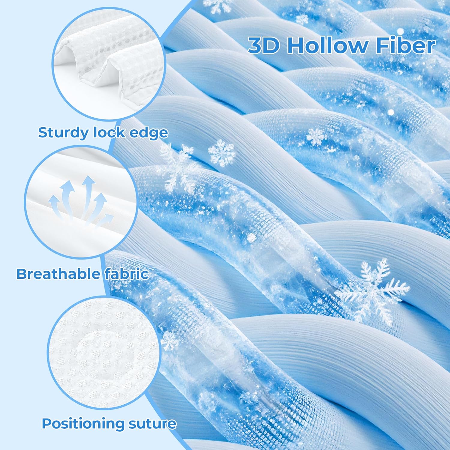 Reversible Cooling Comforter Queen Size, Waffle Weave Cooling Blanket for Hot Sleepers, Lightweight Silk Smooth Summer Bedding, Quilted Ice Blanket, Cloud White