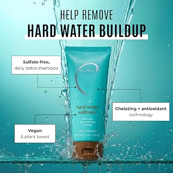 Malibu C Hard Water Hair Clarifying Shampoo - Travel Size Sulfate Free Chelating Formula for Build Up & Scalp Detox - Removes Minerals, Prevents Discoloration, Restores Shine - Vegan Hair Care, 3.4 oz