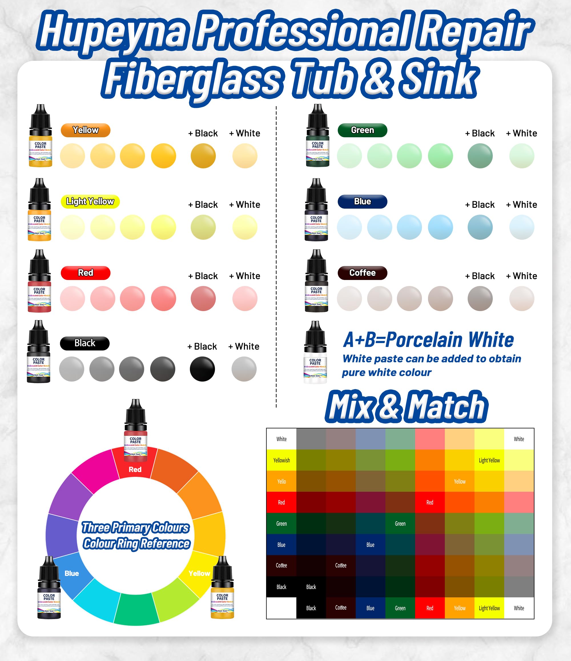 Fiberglass Repair Kit, Bathtub Repair Kit for Tile Acrylic, Ceramic, Enamel - Image 3