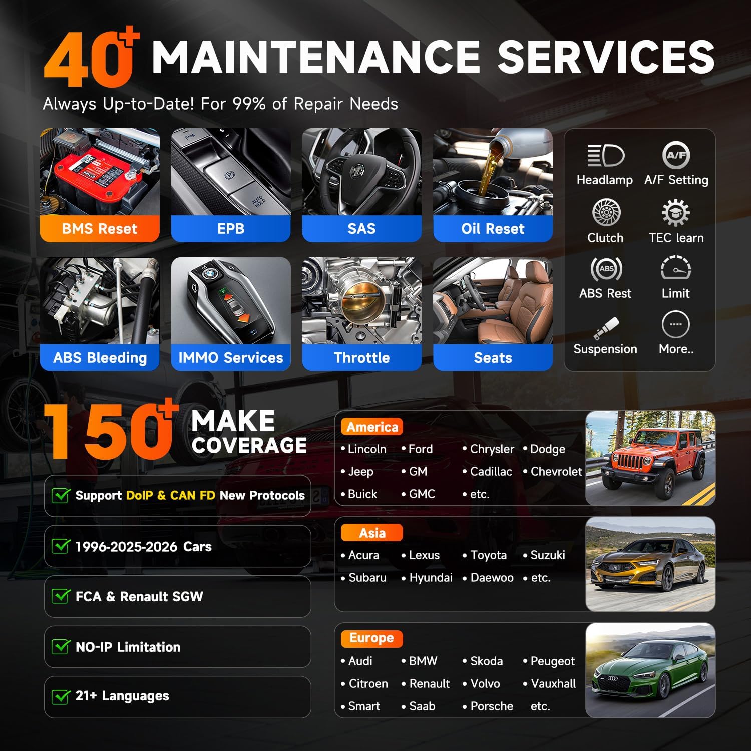 Autel MaxiPRO MP900 KIT Valise Diagnostic Auto, Codage ECU, 11 Câbles OBD1