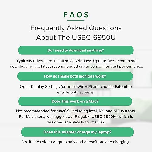 Miniatura 9 de Plugable Adaptador de monitor dual DisplayPort y HDMI 4K para USB 3.0 y USB-C, compatible con Windows