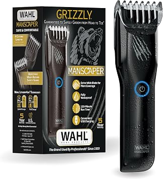 Wahl Manscaper Grizzly Cordless Wet/Dry Groin & Body Hair Trimmer for Men