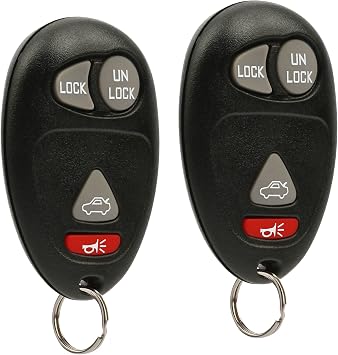 Key Fob Keyless Entry Remote fits Buick Century Regal Rendezvous/Oldsmobile Intrigue/Pontiac Aztek Grand Prix 2001 2002 2003 2004 2005 2006 2007 L2C0007T, Set of 2