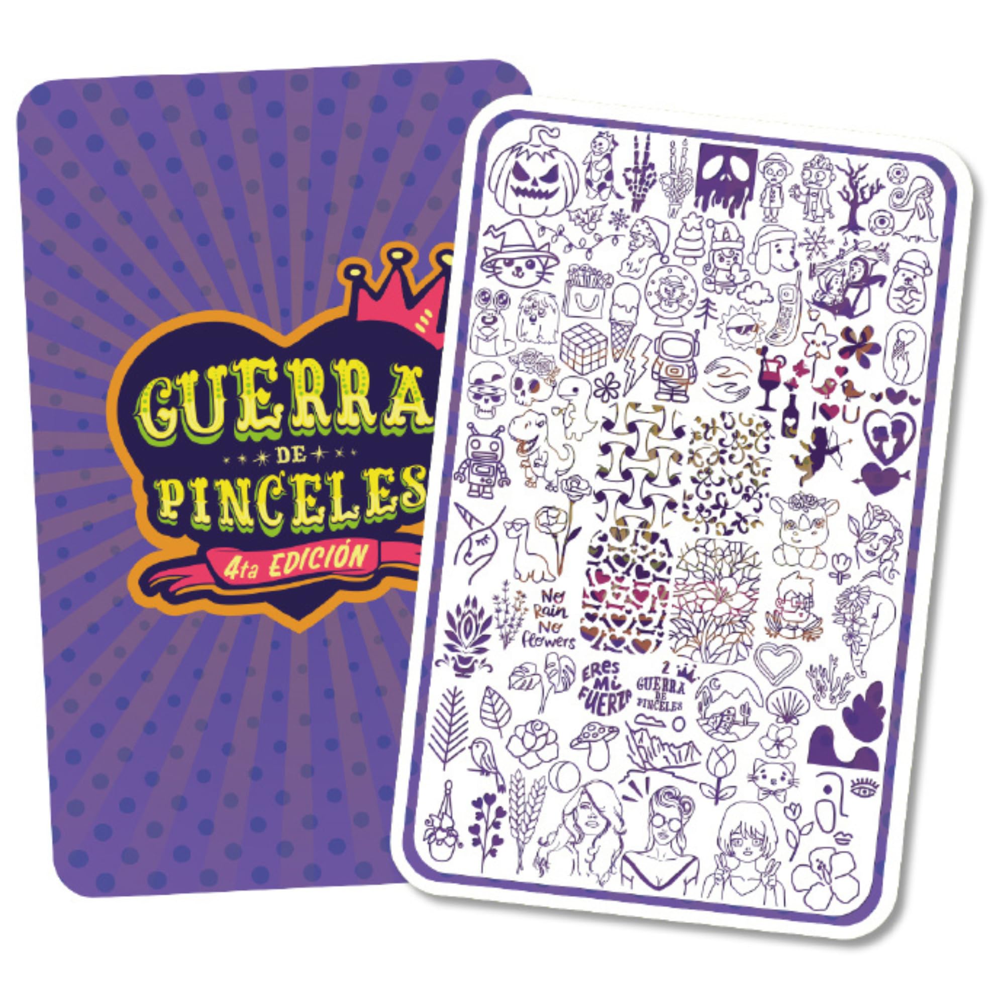 H la CosedoraNail Stamping Plate - Large Single Template Plates for Stamping Cute Image and Art Design Templates on Fingernails, Halloween Robots Flowers Love Shapes Lines Patterns