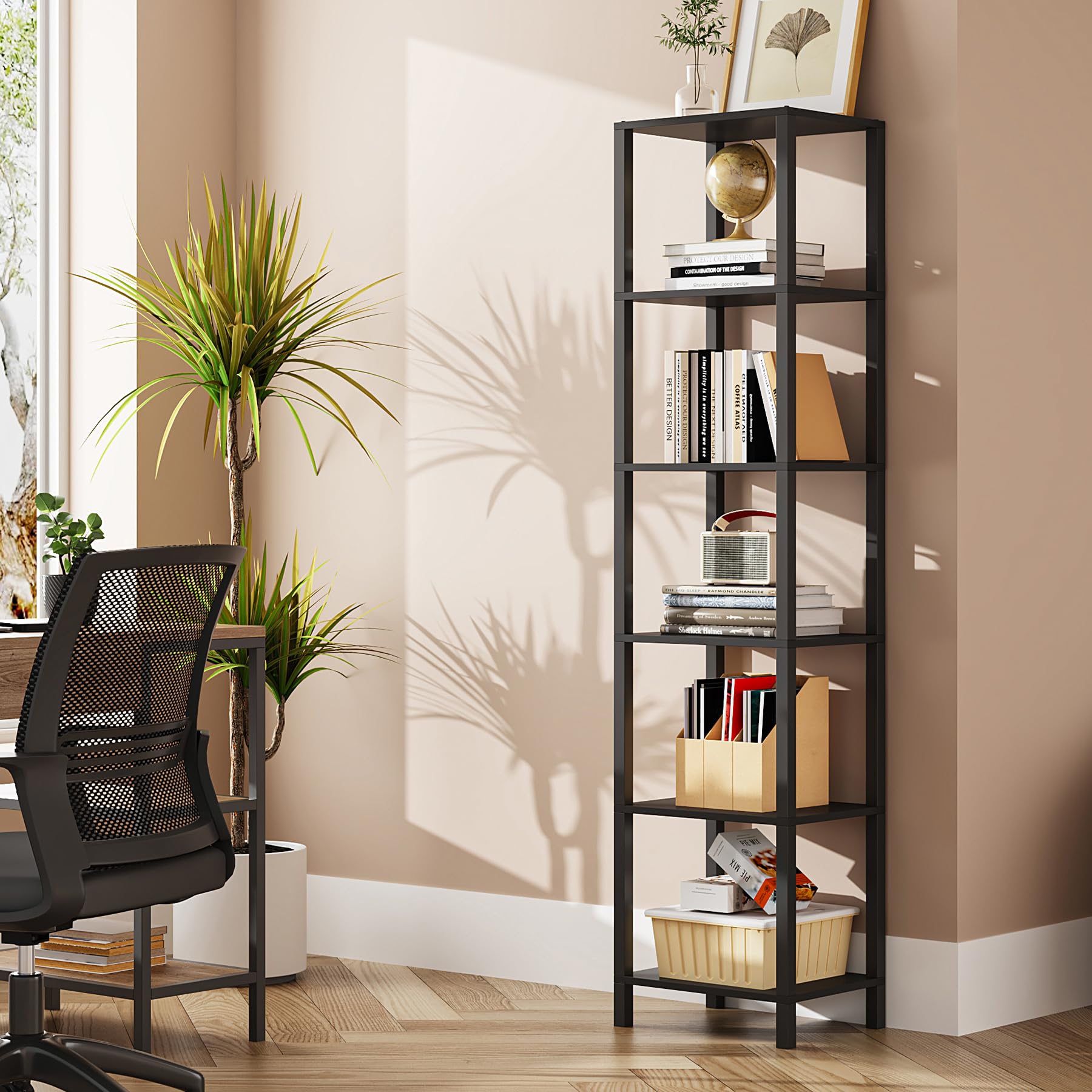 Photo 1 of TUTOTAK Bookshelf, 6-Tier Tall Narrow Book Shelf for Small Space