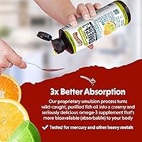 Vista 4 de Barlean's - Suplementos de aceite de pescado Omega 3 de alta potencia, 1500 mg de Omega 3 EPADHA para cerebro, corazón, articulaciones y salud