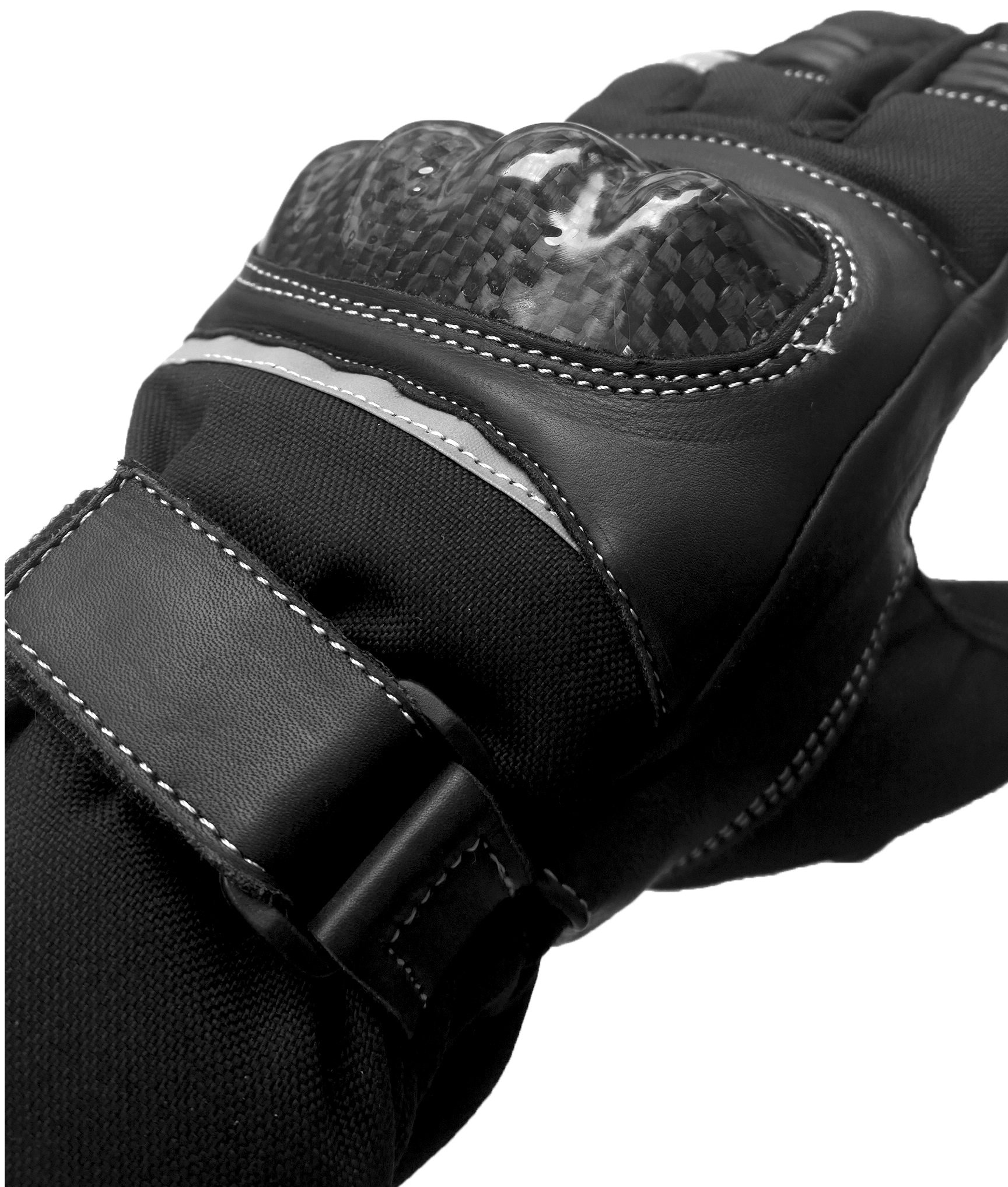 Nerve Touring Handschuhe – Schwarz, Wind-/wasserdicht, Mit Karbon-Kevlar-Schutz (Größe XS)