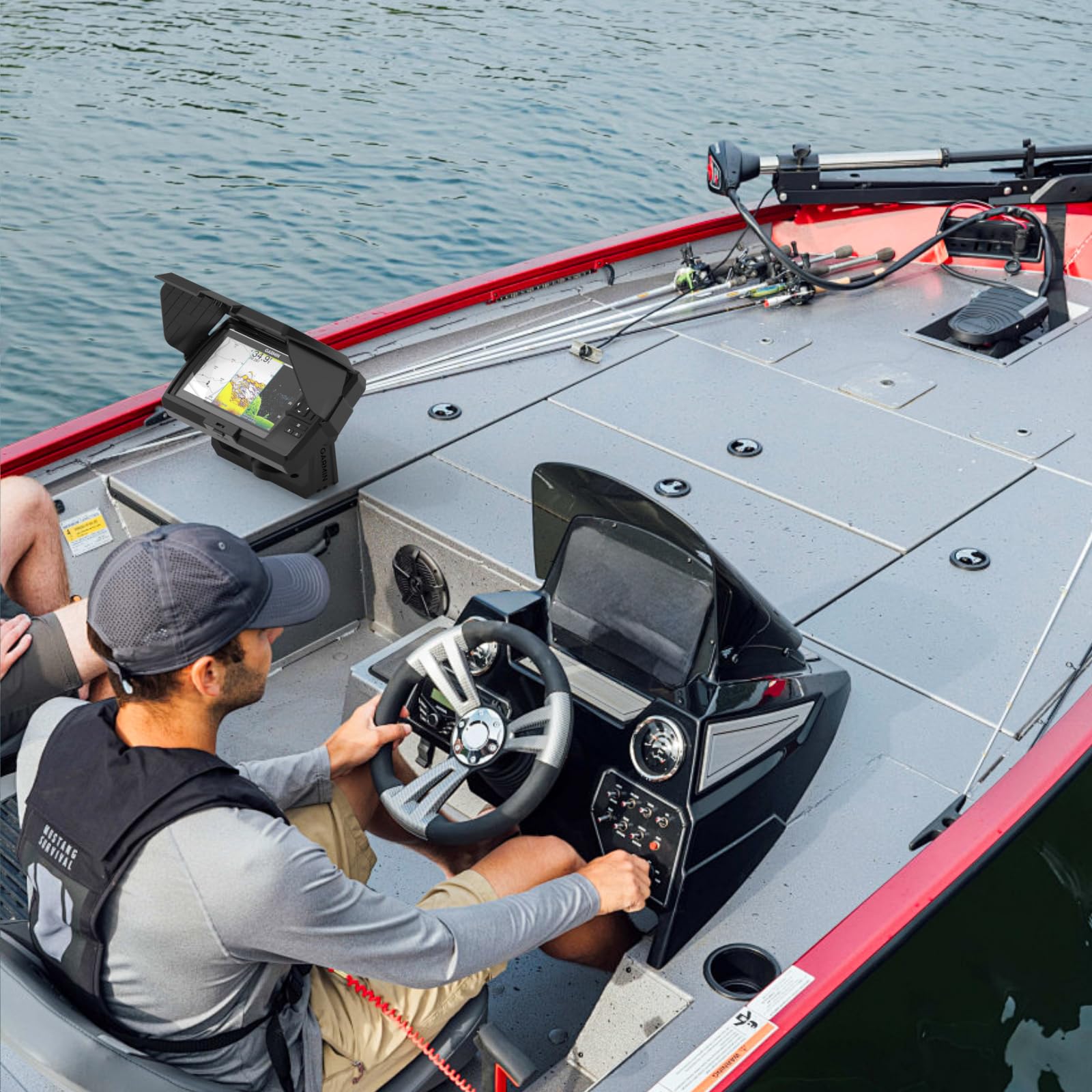 Pare-soleil pour Garmin Striker Vivid 7cv/7sv & Garmin Striker 7cv/7sv Fish Finder, ABS Protection d'écran anti-éblouissement, pliable contre les intempéries et le soleil