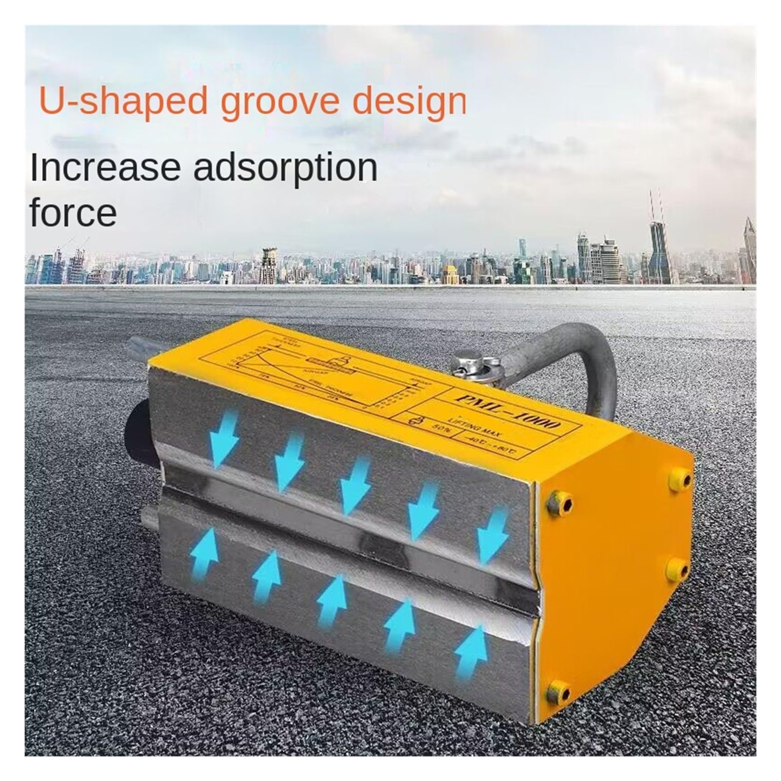 Magnete di sollevamento da 400 kg Sollevatore di aspirazione Forte gru magnetica Elettromagnete a ventosa a magnete permanente for risparmiare lavoro con alta efficienza