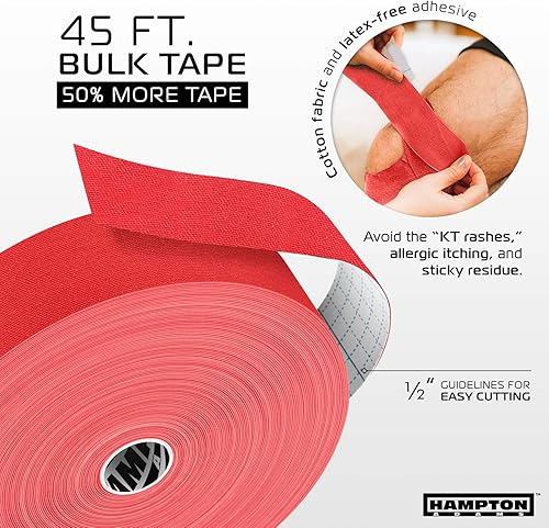 Miniatura 3 de Rollo de cinta de kinesiología a granel (135 pies), soporte de terapia deportiva para rodilla, músculo, muñeca, hombro, espalda, original, sin