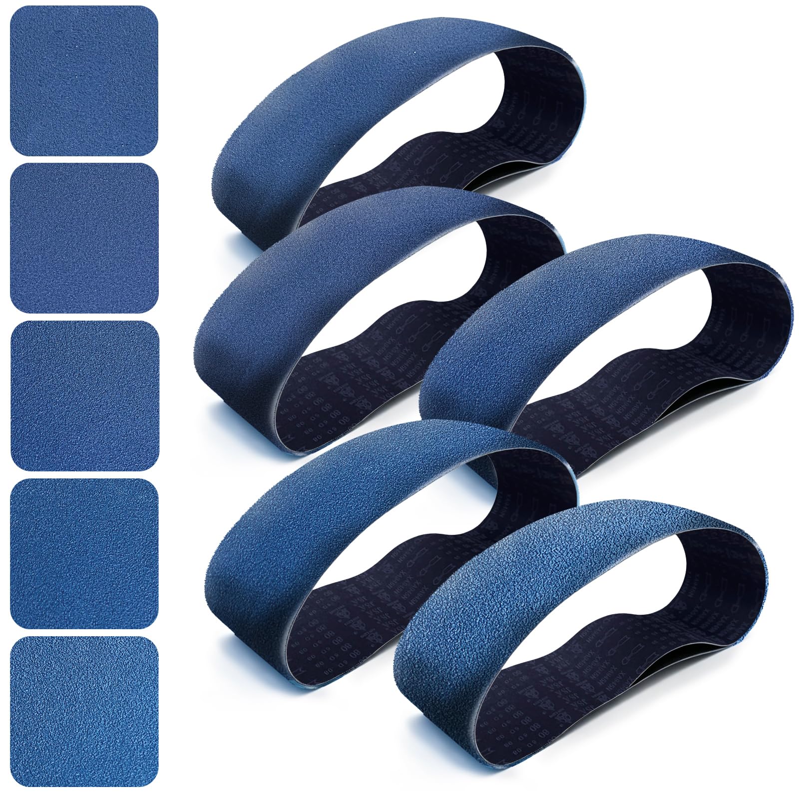 6x48 Inch Sanding Belts 10 Pcs (5 Grit, 2 Each of 80, 120, 150, 240, 400 Grits) Heavy Duty Belt Sander Zirconia Belt Sander Paper for Wood, Metal, Stainless Steel, Automotive, and Furniture