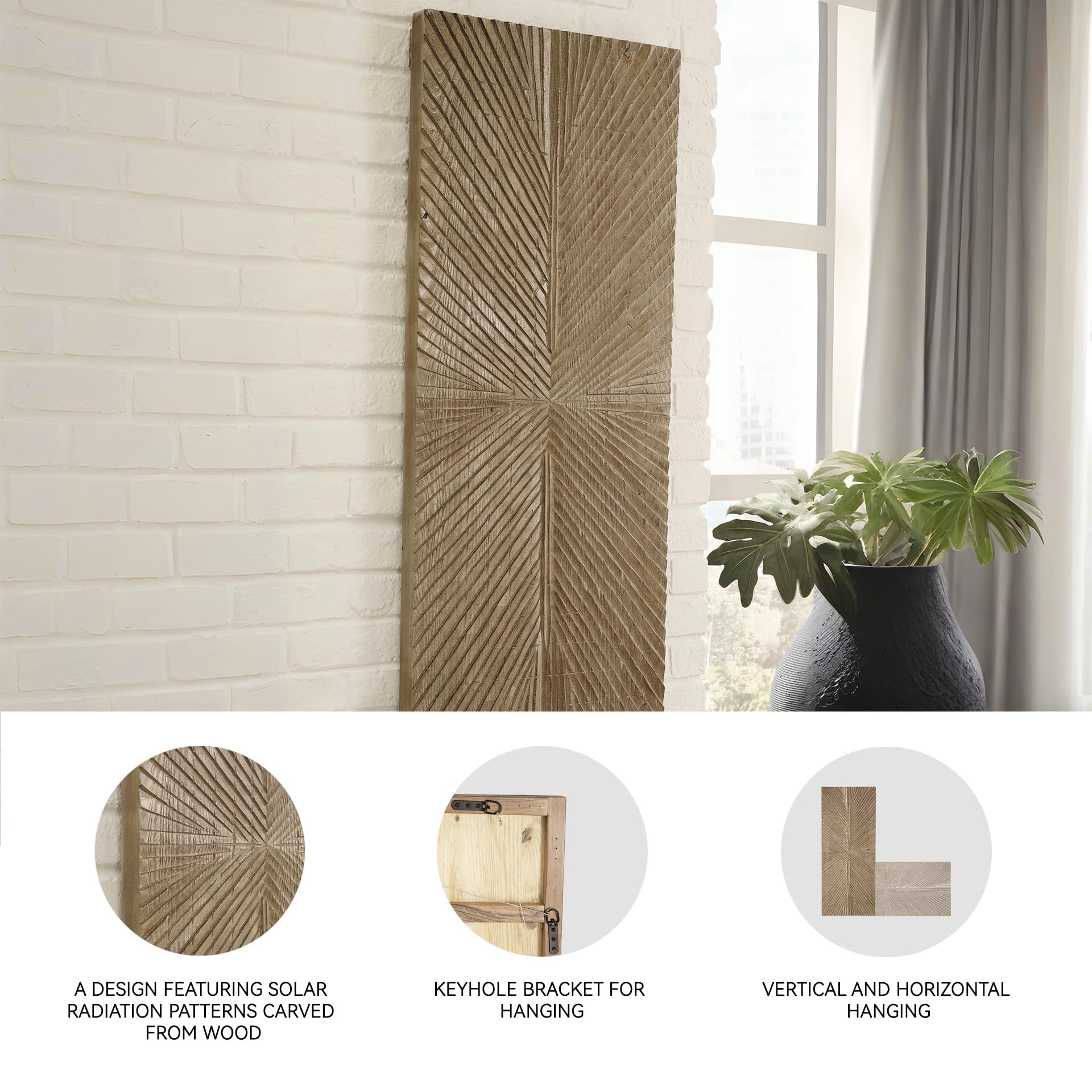 Amazon.com: Signature Design by Ashley Carved Sunburst Wood Wall