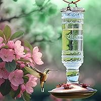 Vista 7 de Perky-Pet Comedero antiguo para colibríes con botella de vidrio – Comedero para colibríes para decoración de jardín al aire libre – 8107-1SR