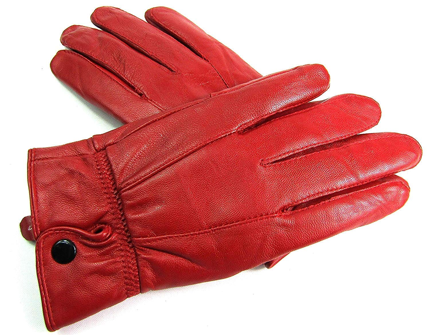 The Leather Emporium Women's Red Leather Fully Lined Gloves (Small, )